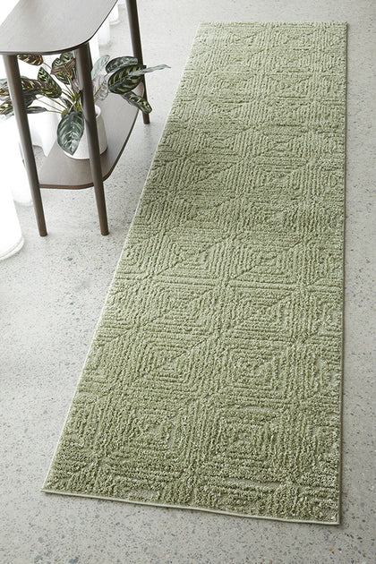 Desire Shilo Green Runner Rug