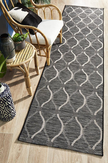 Alfresco Deck 5501 Black Runner Rug