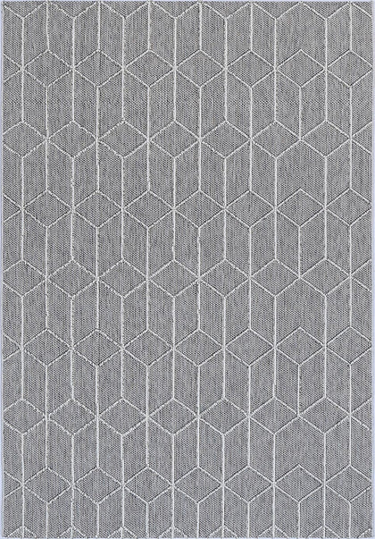 Villa Sikua Grey Geometric Flatweave Rug