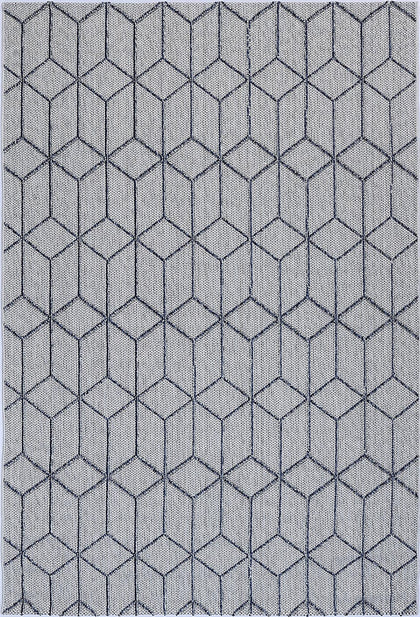 Villa Greenslade Charcoal Geometric Flatweave Rug