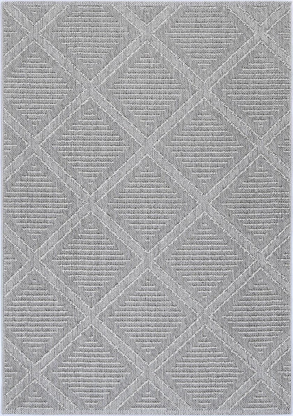 Villa Vouza Grey Geometric Flatweave Rug