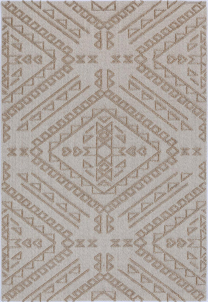 Villa Kilifa Beige Tribal Flatweave Rug