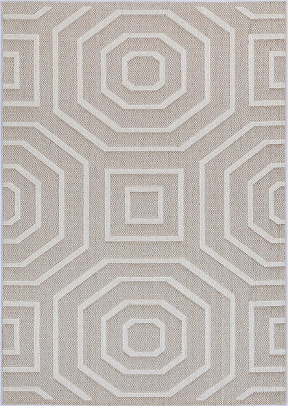 Villa Lui Beige Geometric Flatweave Rug