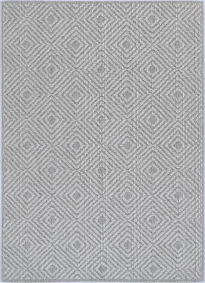 Villa Fugui Grey Geometric Flatweave Rug